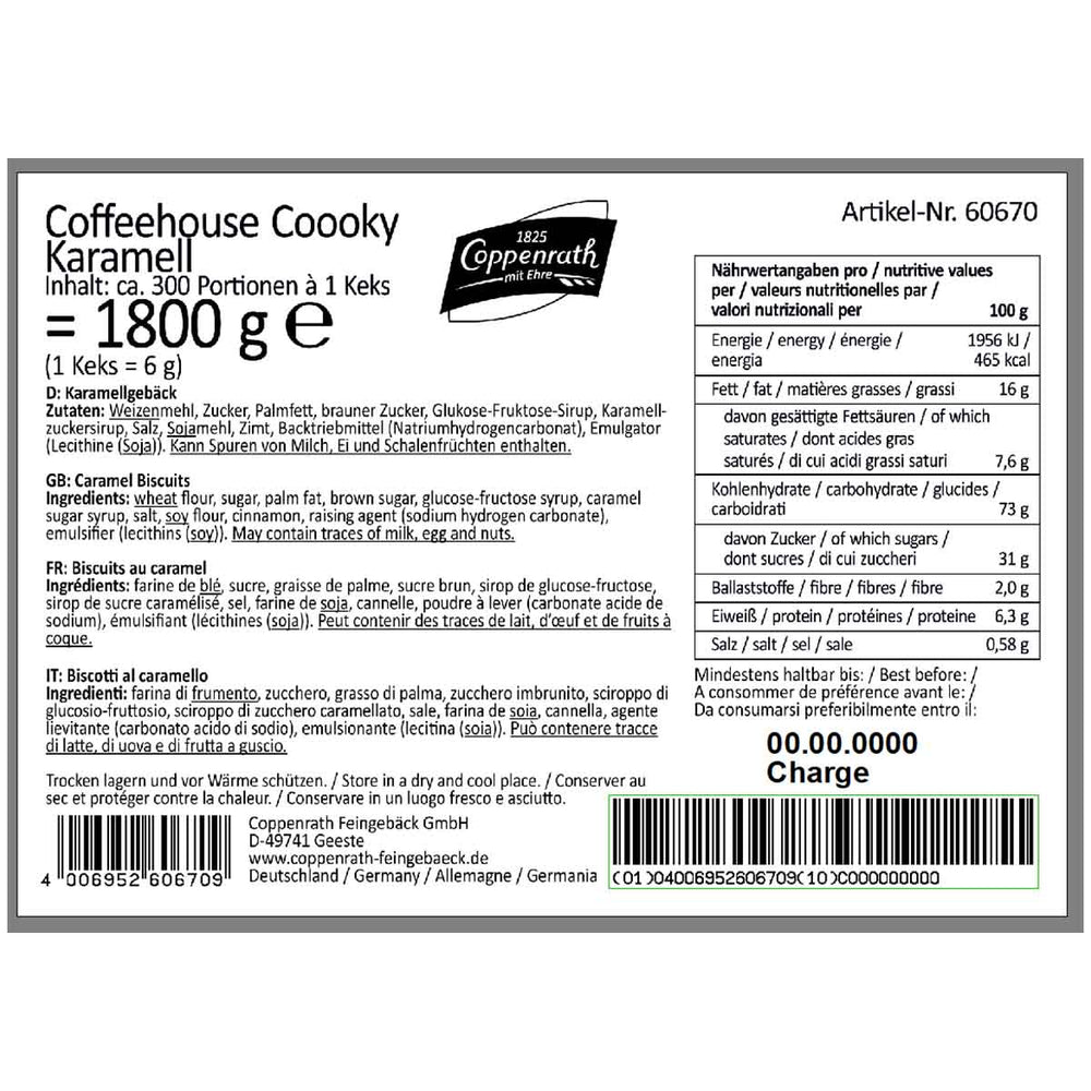 Coppenrath Coffeehouse Coooky Karamell 300 Stück 1,8 kg