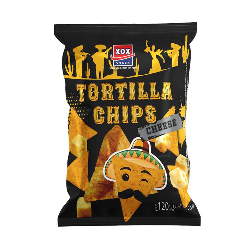 XOX Tortilla Chips Cheese 12 x 120 g
