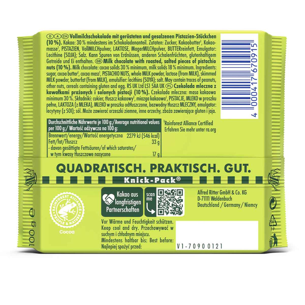 Ritter Sport Nussklasse Pistazie 100 g