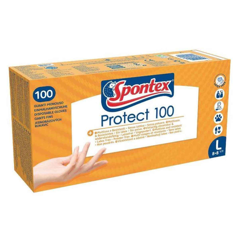 Spontex Protect 100 Einmalhandschuhe Vinyl Größe L