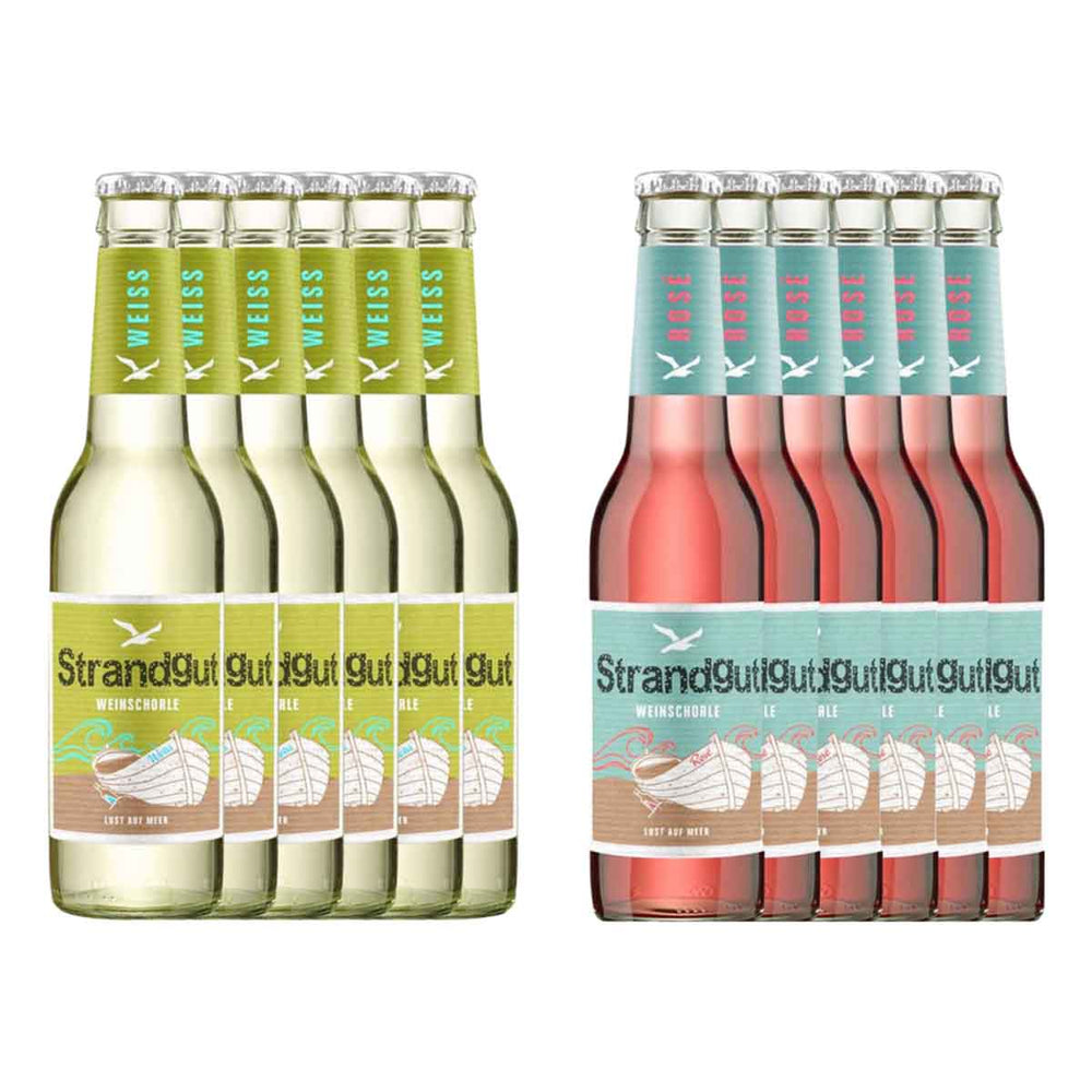 Strandgut Weinschorle Probierpaket rosé & weiß (12 x 0,275 l)