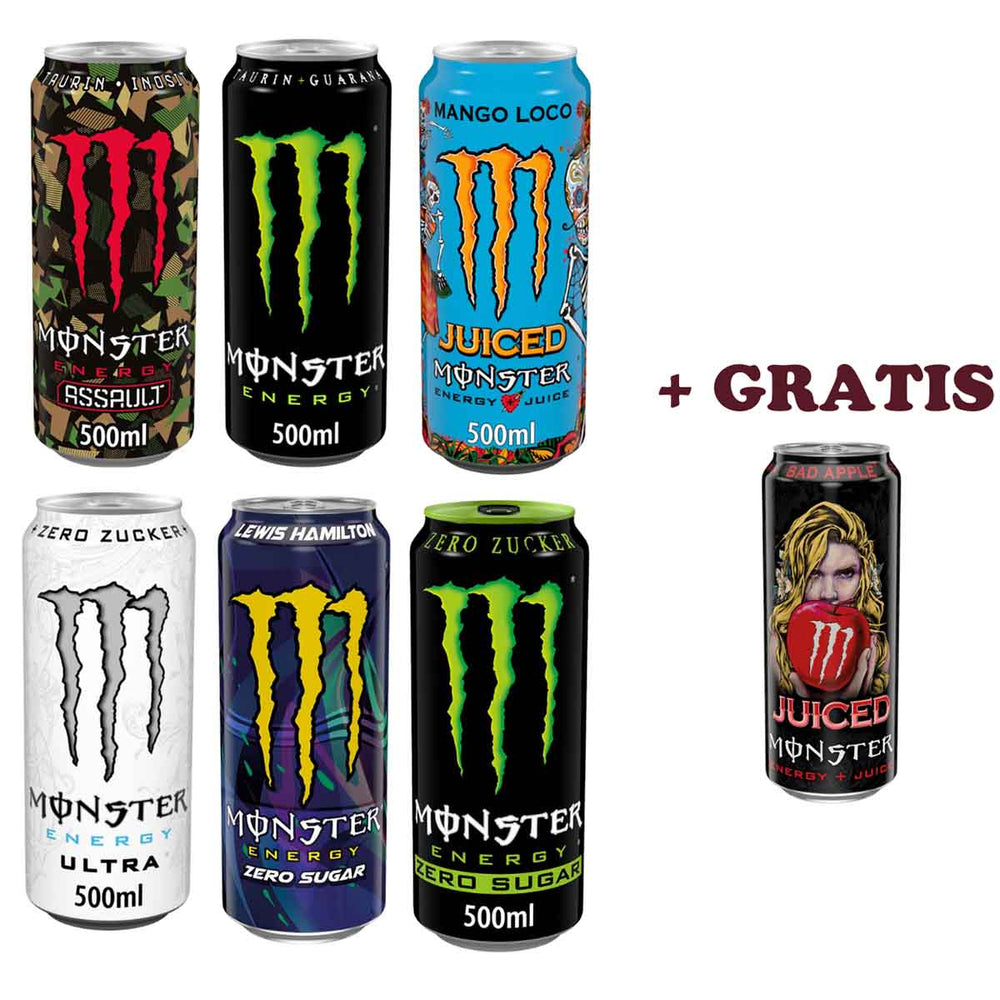 Monster Energy Probierpaket (6 x 0,5 l) + 1 GRATIS