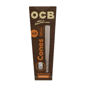 OCB Unbleached Slim Virgin Paper Cones 3er