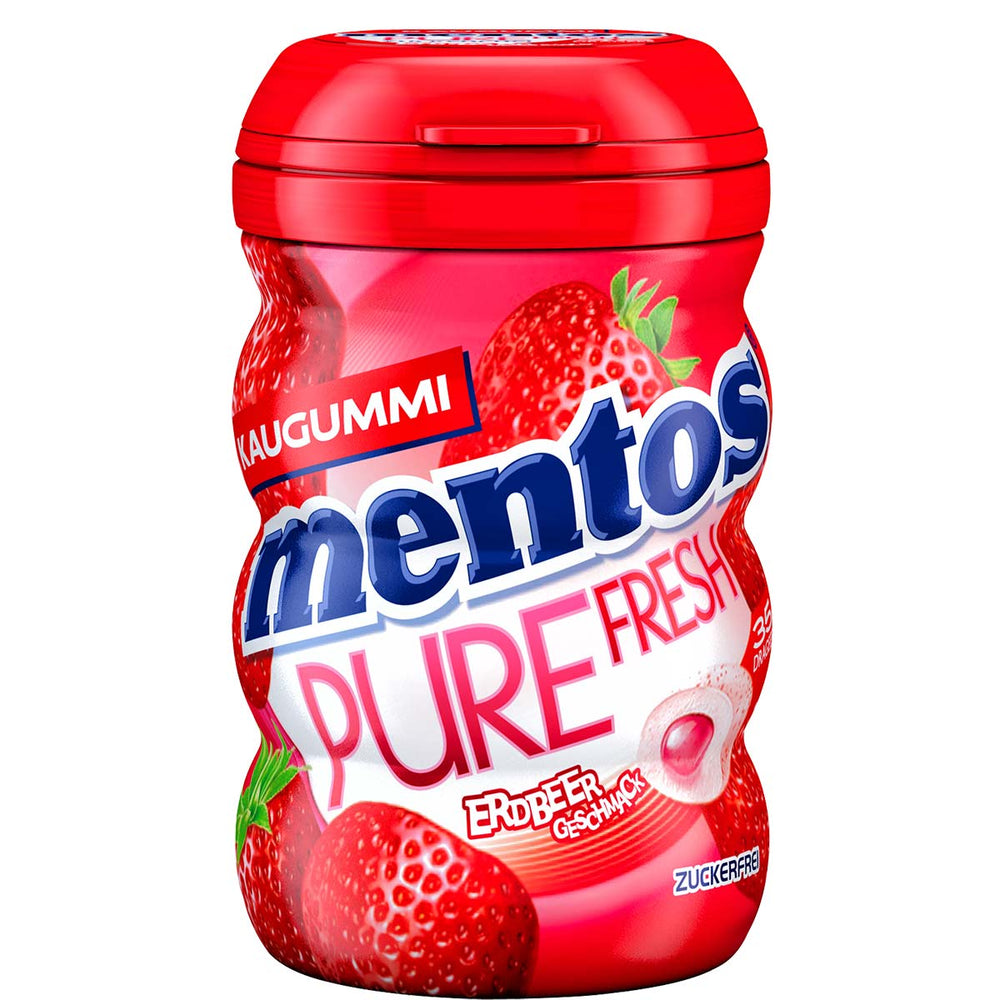 Mentos Pure Fresh Erdbeer Kaugummi zuckerfrei